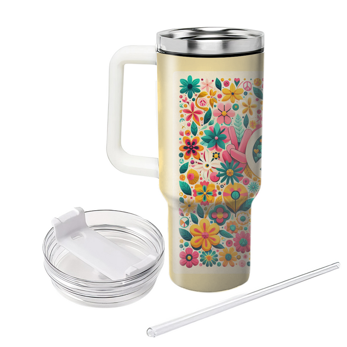 Flower Child Vibes Tumblers With Lids