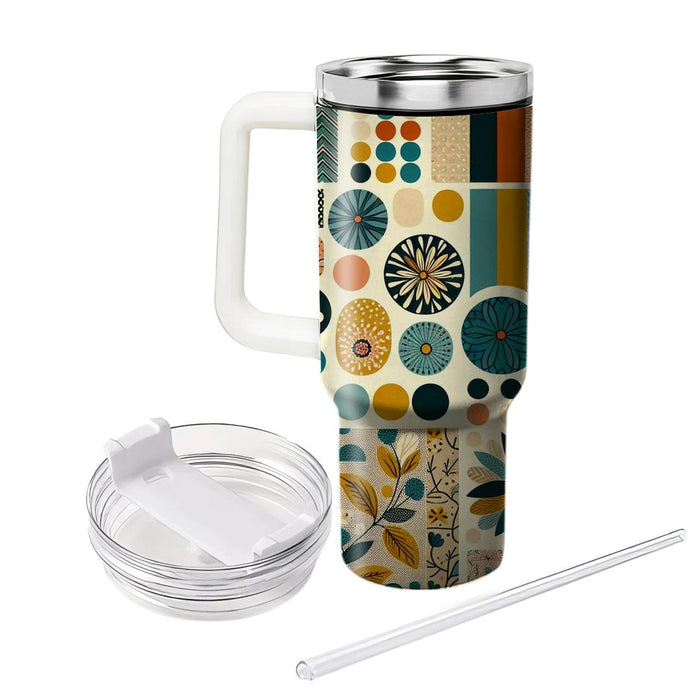 Retro Pattern Patchwork  Travel Tumblers