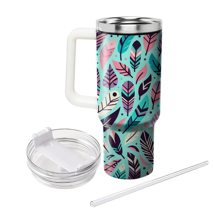 Vibrant Feather Pattern  Insulated Tumblers