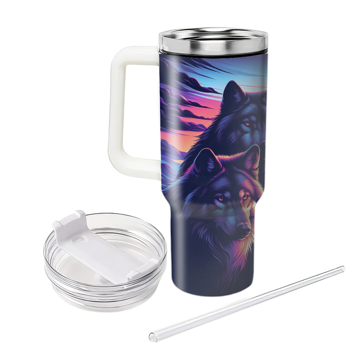 Wild Wolves At Twilight  Personalized Tumblers