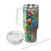 Vibrant Tropical Parrot  Personalized Tumblers