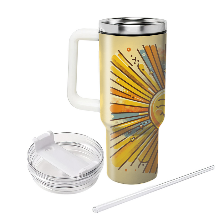 Bright Retro Sunshine  Tumbler Cups