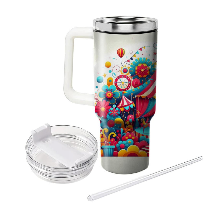 Whimsical Floral Circus  Unique Tumblers