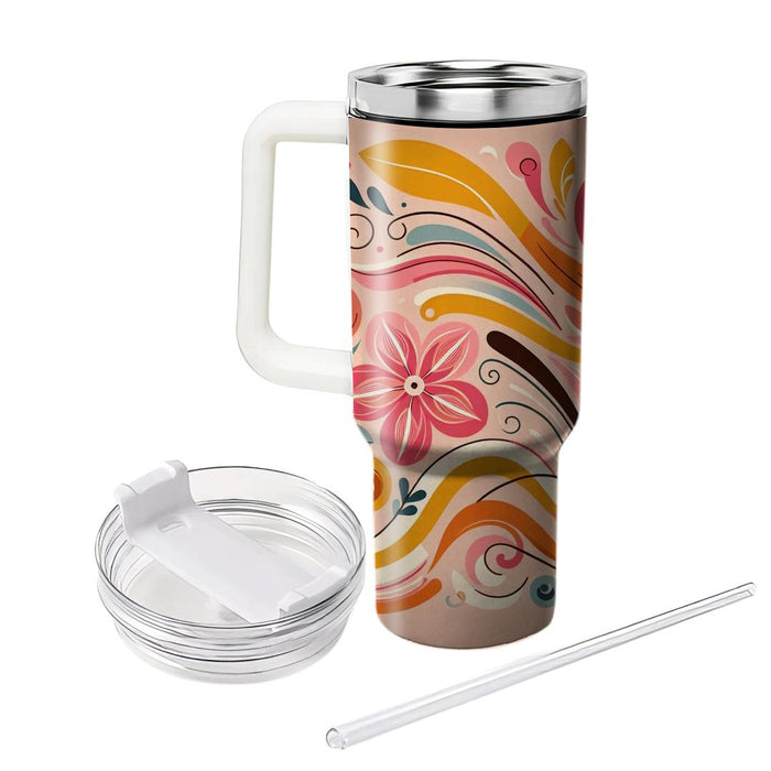 Whimsical Floral Swirls  Insulated Tumblers