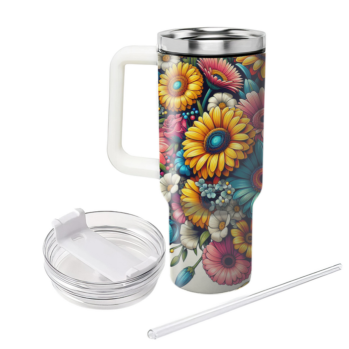 Bright Floral Festival  Custom Tumblers