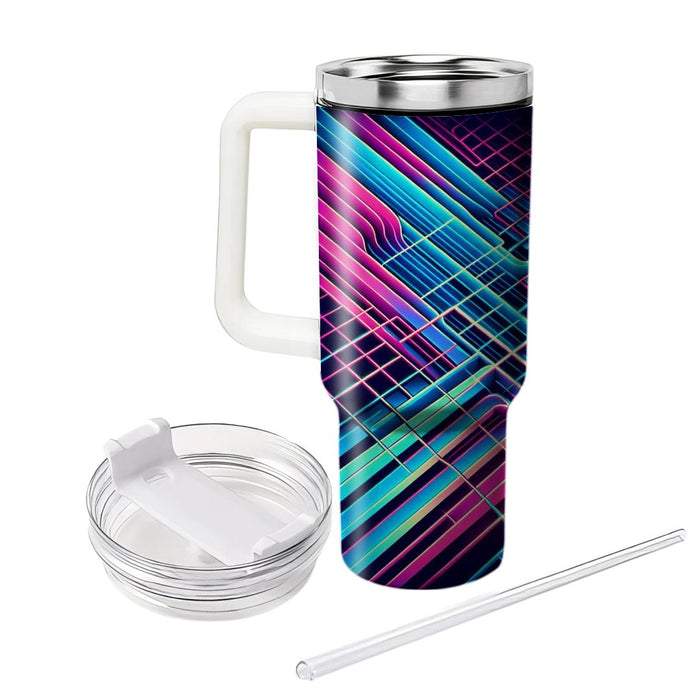 Futuristic Neon Grids  Tumbler Cups