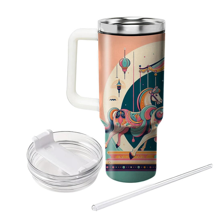 Whimsical Carousel  Personalized Tumblers