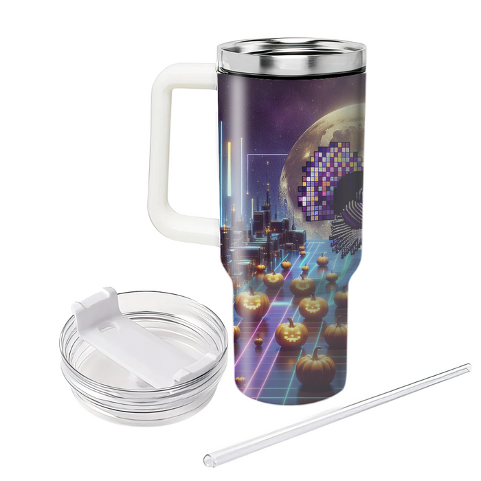 Futuristic Harvest Moon - A High-tech Thanksgiving  Travel Tumblers