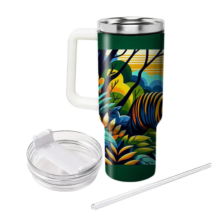 Vibrant Tiger Stripes  Personalized Tumblers