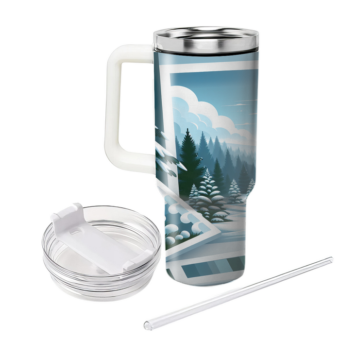 Winter Frosted Pine  Personalized Tumblers