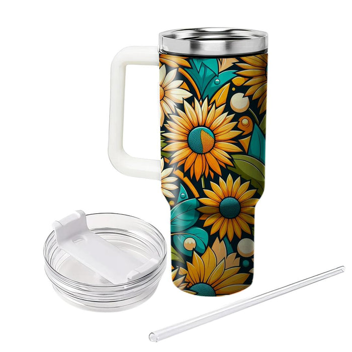 Vibrant Floral Sunshine  Tumbler Cups