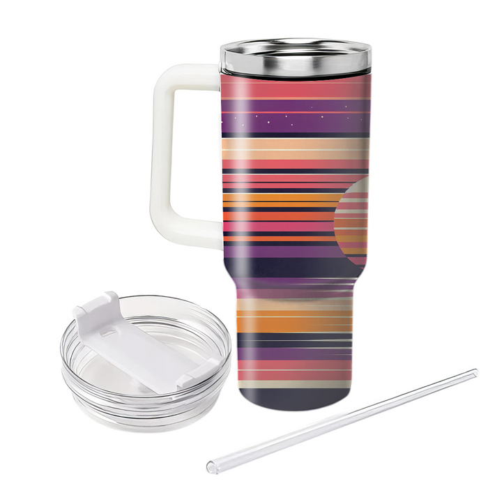 Retro Striped Sunset Unique Tumblers