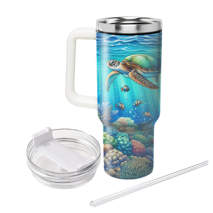 Serene Sea Turtle Journey  Tumbler Cups