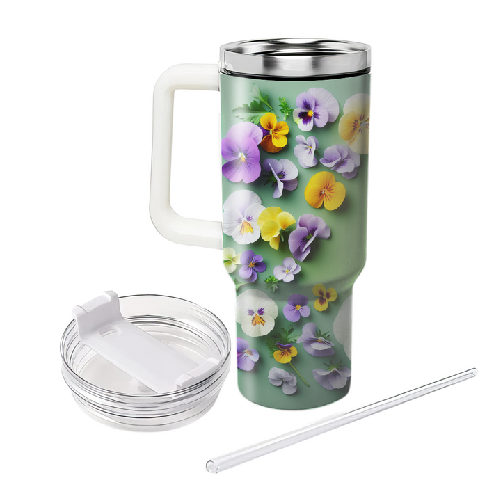 Vibrant Pansy Paradise  Custom Tumblers