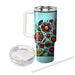 Vibrant Doodle Flowers  Decorative Tumblers