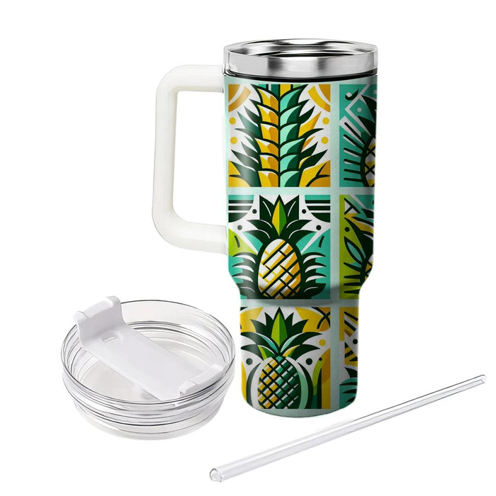 Tropical Pineapple Grid  Tumblers For Gifts