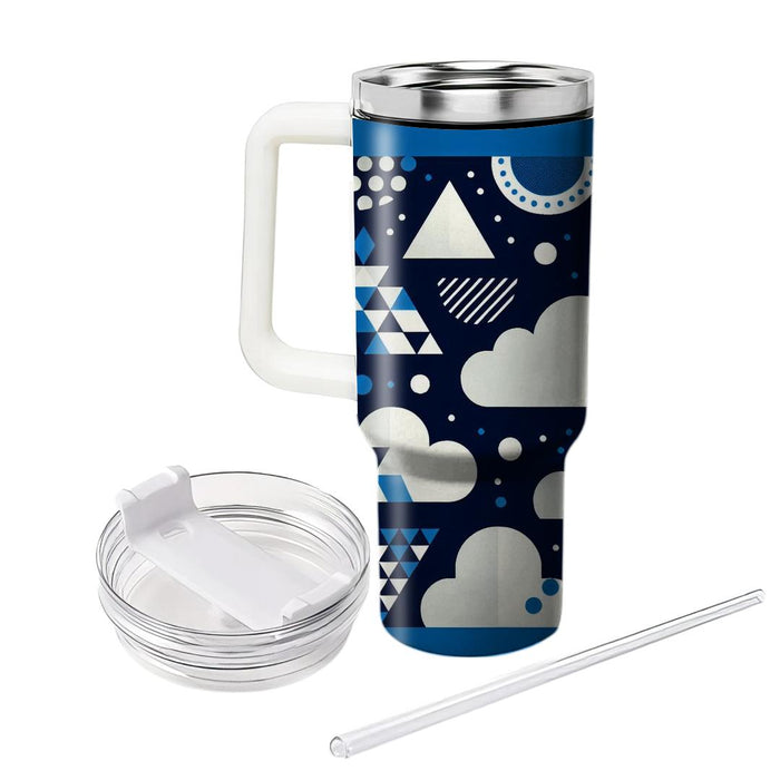 Whimsical Cloud Geometry  Tumblers With Lids