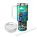 Vibrant Pixel Playground  Custom Tumblers