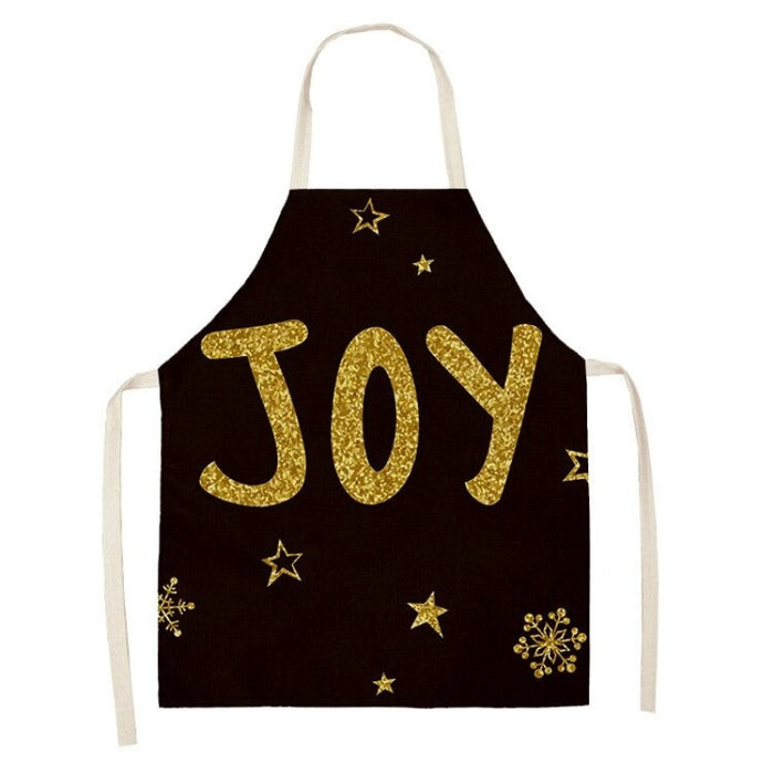 Golden Christmas Pattern Apron