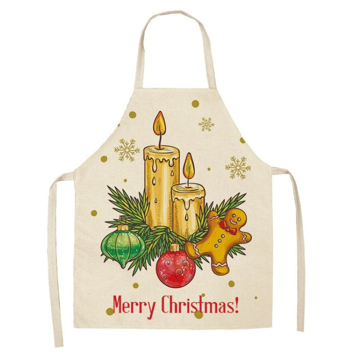 Creative Christmas Printed Women Kitchen Aprons