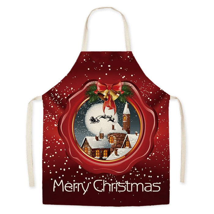 Christmas Cartoon Style Print Kitchen Apron