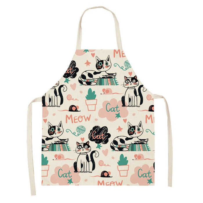 Cooking Cartoon Cat Print Sleeveless Apron