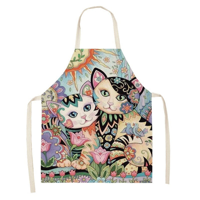 Cats Print Kitchen Apron