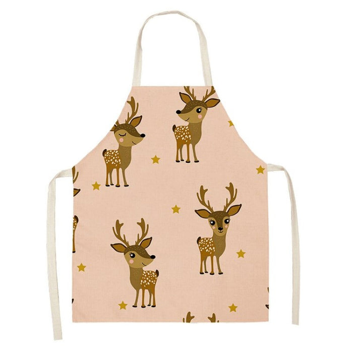 Santa Deer Pattern Cleaning Apron