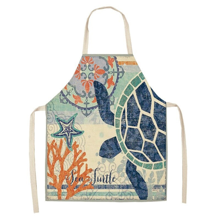 Turtle Fish Printed Kitchen Apron