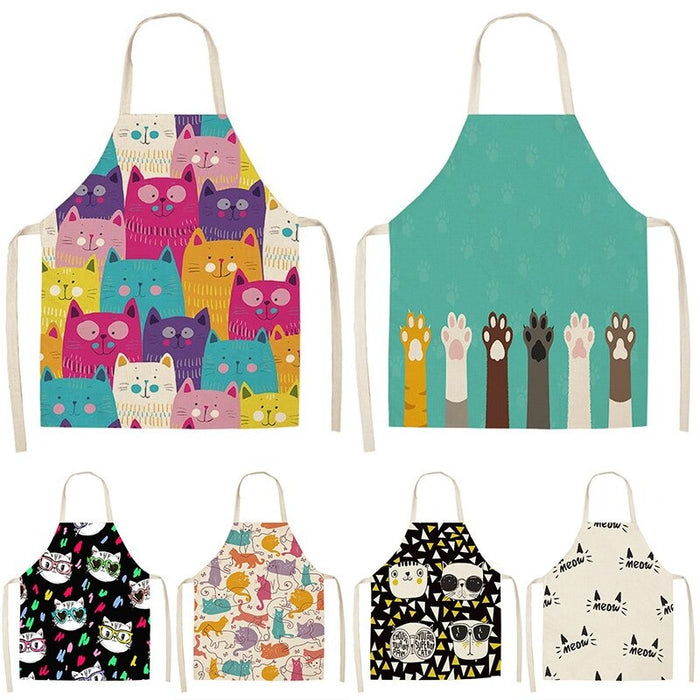 Printed Carton Cats Kitchen Apron