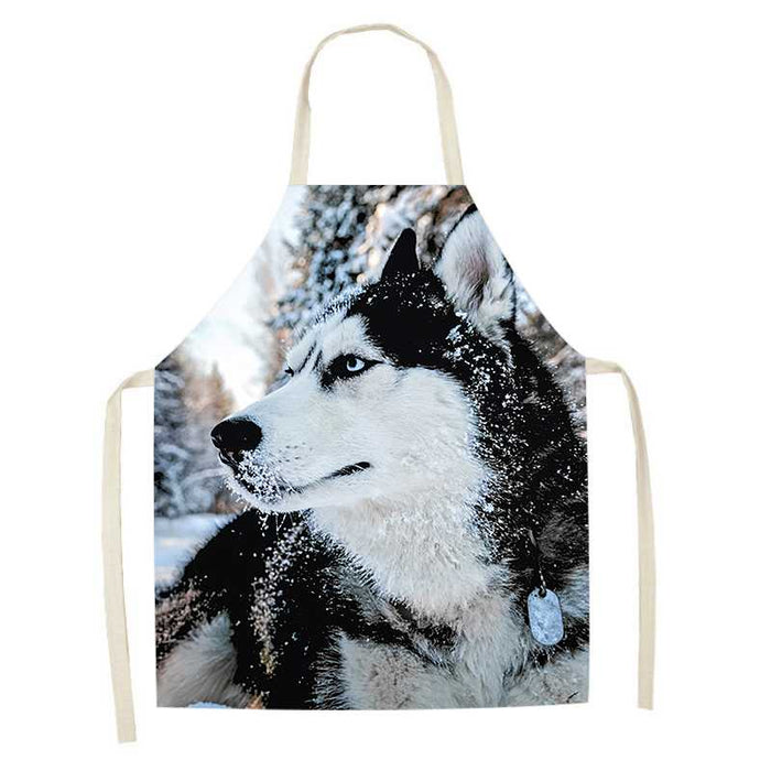 Dog Faces Print Apron