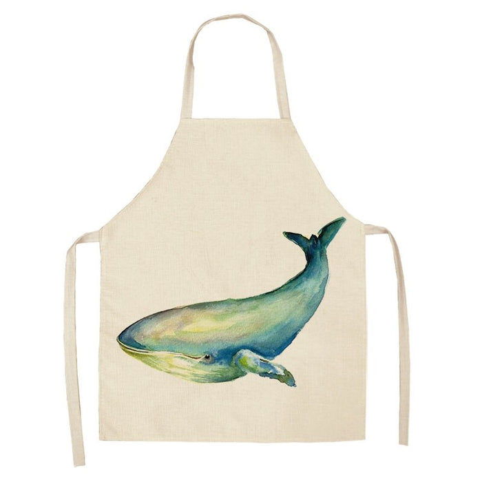 Sea Animals Print Kitchen Apron