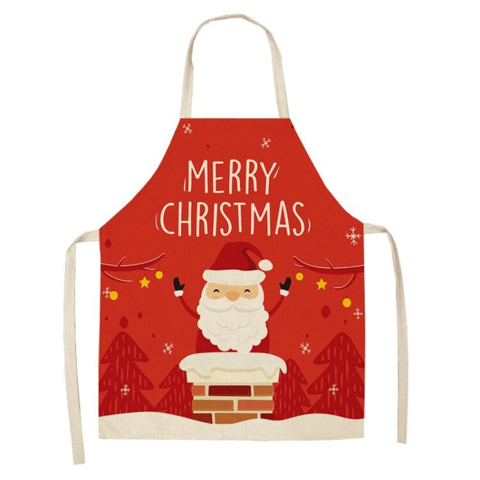 Printed Christmas Theme Sleeveless Aprons