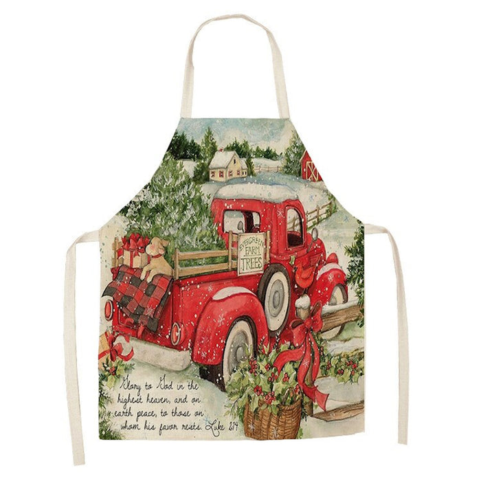 Artistic Christmas Print Kitchen Apron