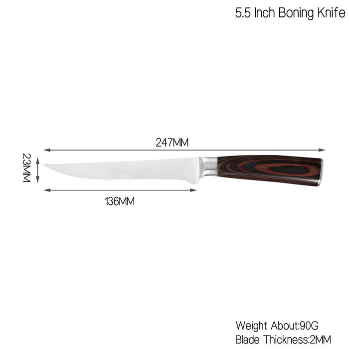 The Damascus Pattern Steel Boning Steak Knife