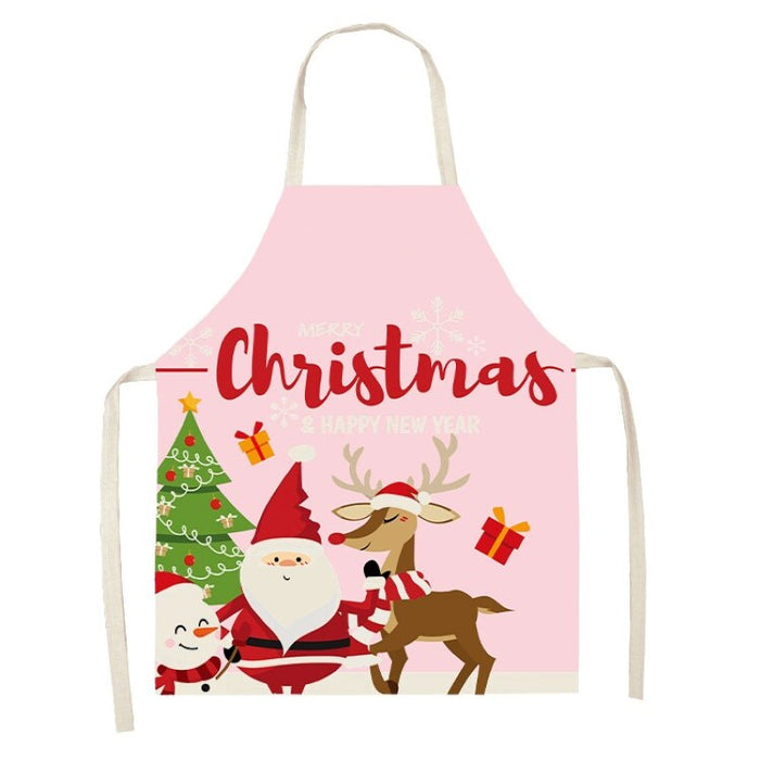 Santa Deer Pattern Cleaning Apron