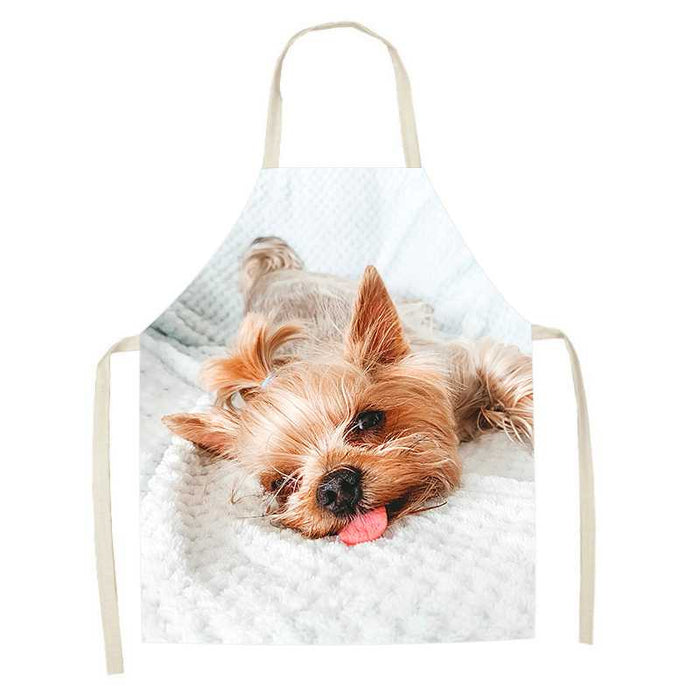 Dog Faces Print Apron