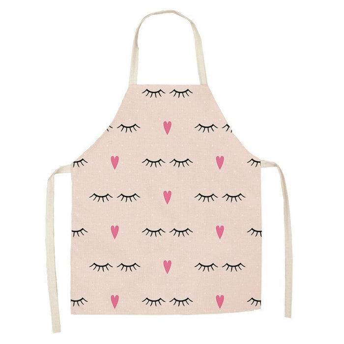 Cartoon Eyelashes Pattern Kitchen Apron