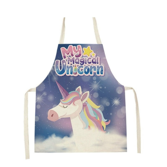 Unicorn Cartoon Flower Print Aprons