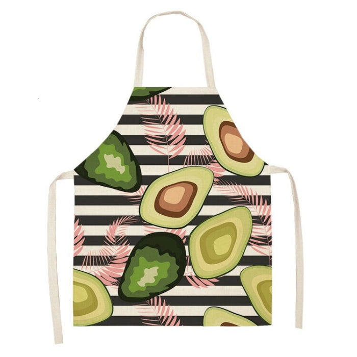 Tropical Avocado Print Sleeveless Apron