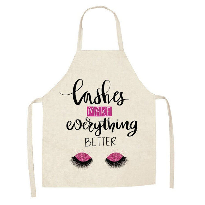 Cartoon Eyelashes Pattern Kitchen Apron