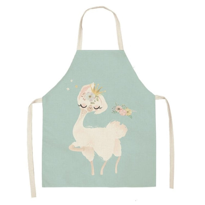 Alpaca Linen Vase Sleeveless Printing Apron