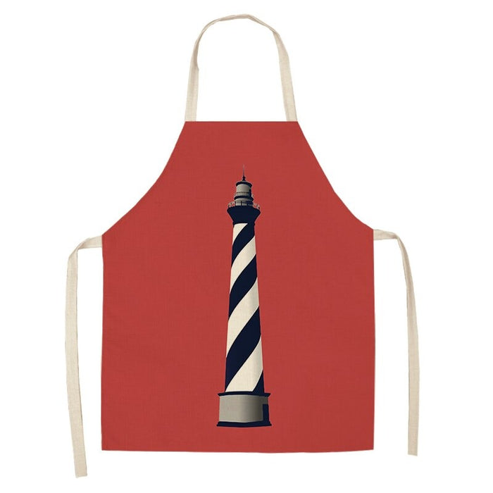 Printed Marine Graphic Sleeveless  Linen Aprons