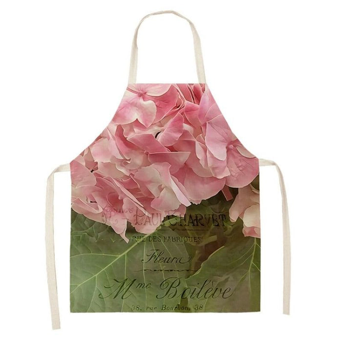 Flower Printed Kitchen Apron