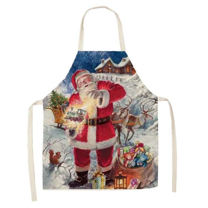 Printed Santa Sleeveless Aprons