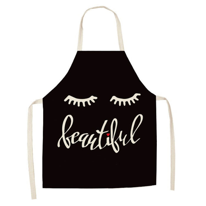 Cartoon Eyelashes Pattern Kitchen Apron