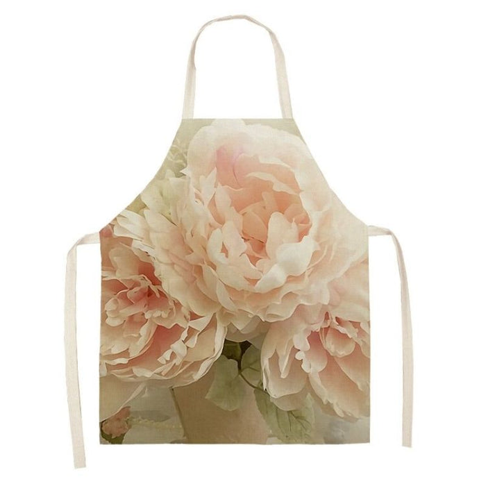 Flower Printed Kitchen Apron