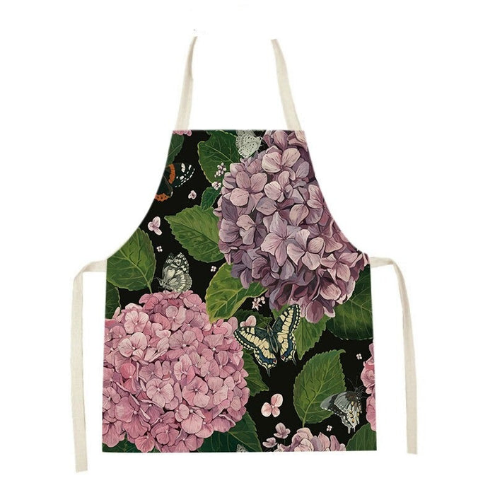 Flower Printed Sleeveless Apron