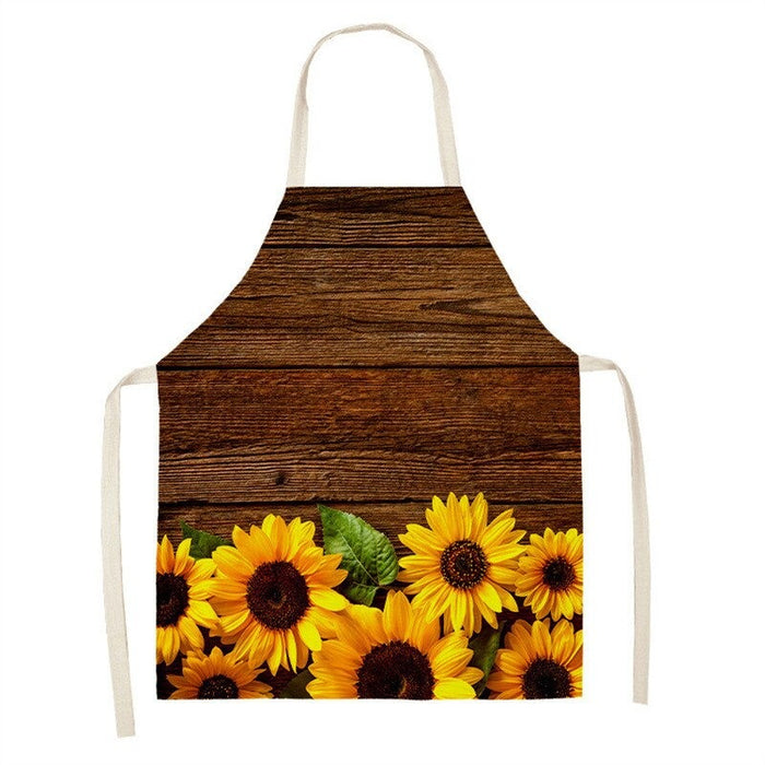 Printed Sunflower Cotton Aprons