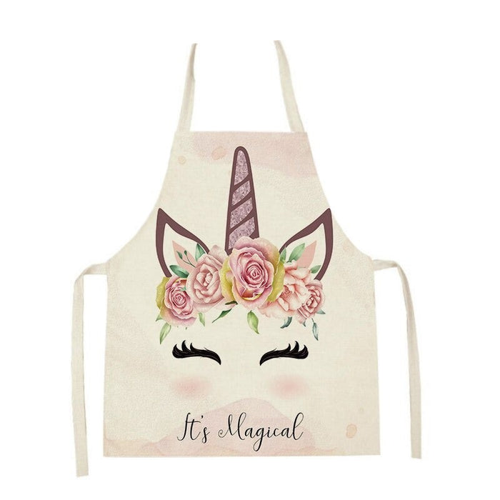 Unicorn Flower Print Apron